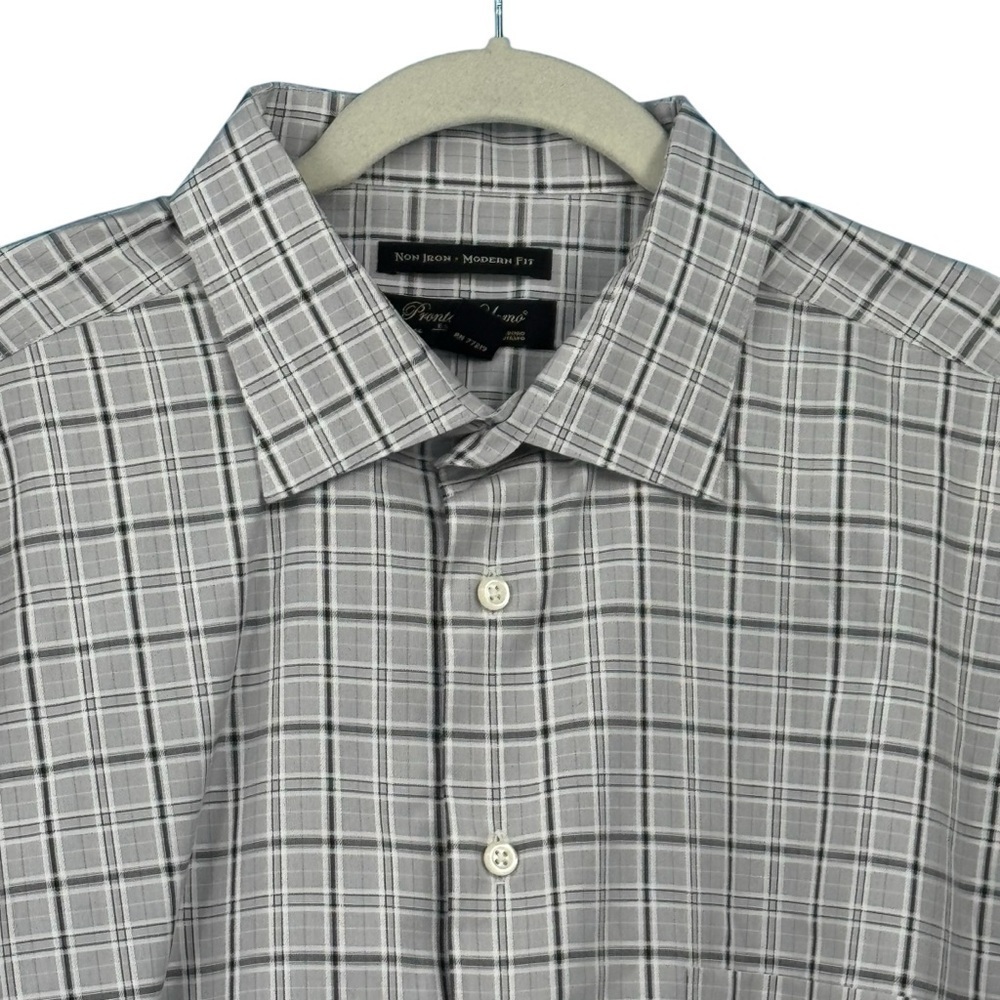 Pronto Uomo Black and White Checkered Dress Shirt 2XLT